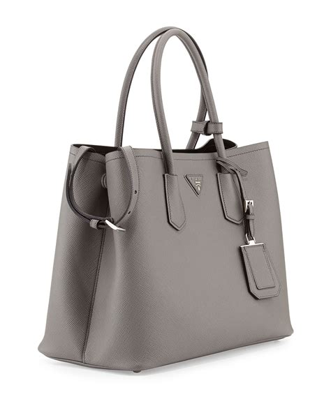 prada marmo gray saffiano double medium bag|saffiano leather prada bags.